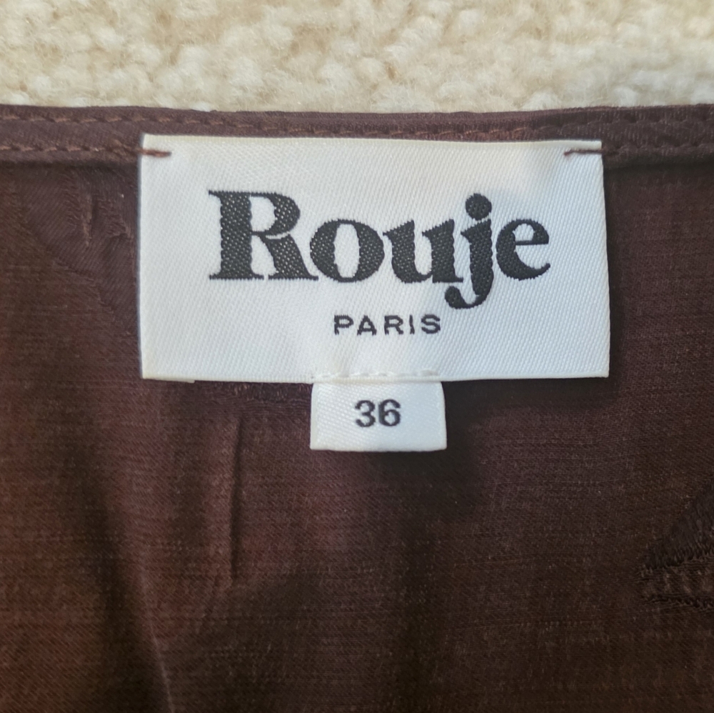 Brown Square-Neck Short Sleeve Dress - Picture 6 of 10